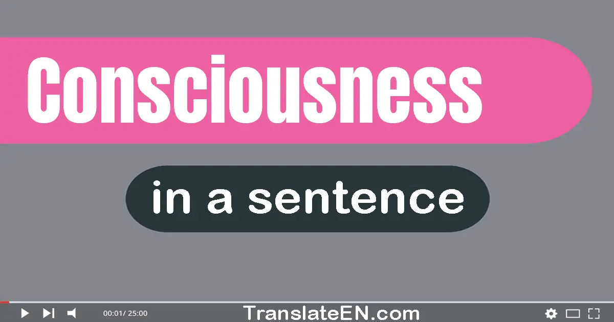 Use "consciousness" in a sentence | "consciousness" sentence examples
