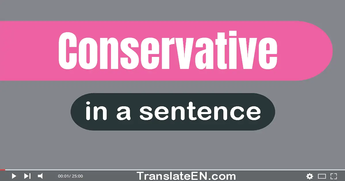 Use "conservative" in a sentence | "conservative" sentence examples