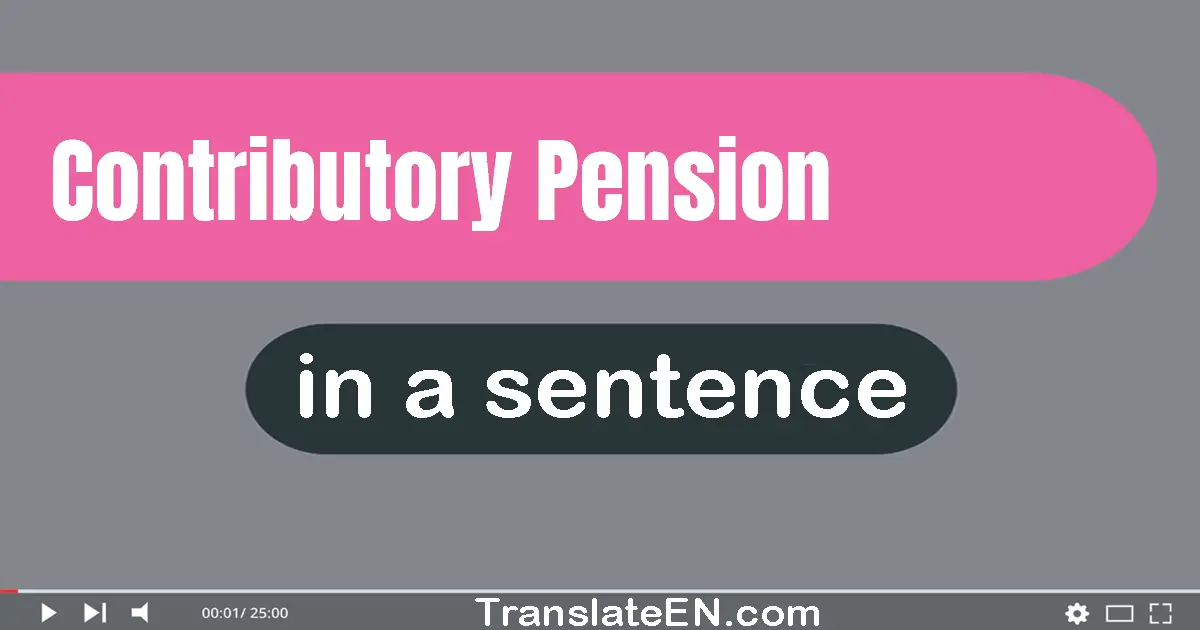 Use "contributory pension" in a sentence | "contributory pension" sentence examples