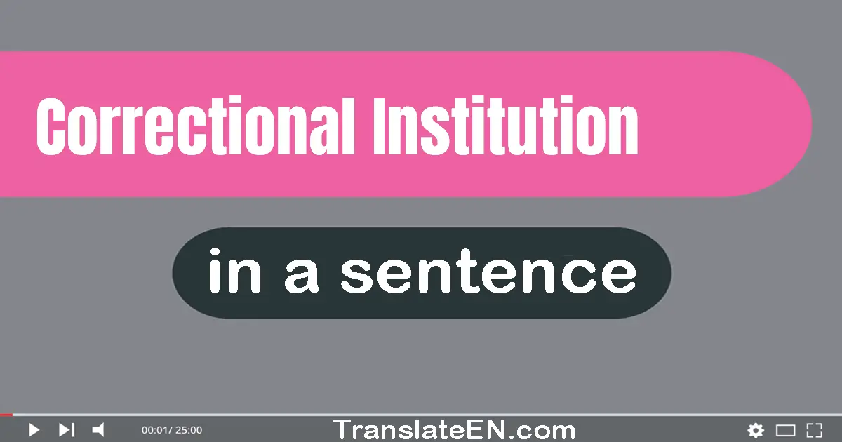 Use "correctional institution" in a sentence | "correctional institution" sentence examples