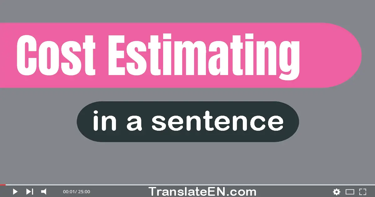 Cost Estimating in a sentence