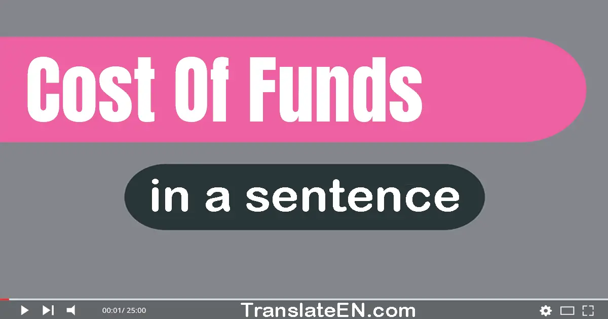 Cost Of Funds in a sentence