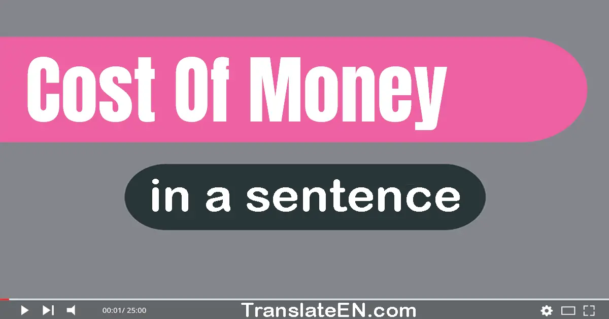 Cost Of Money in a sentence