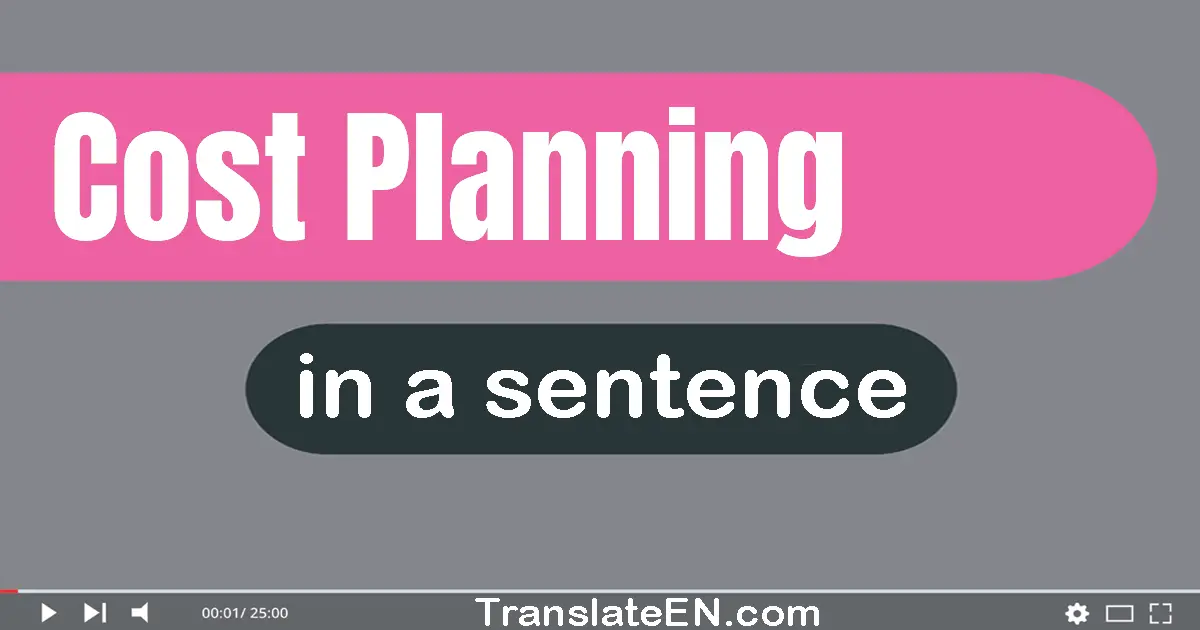 Cost Planning in a sentence