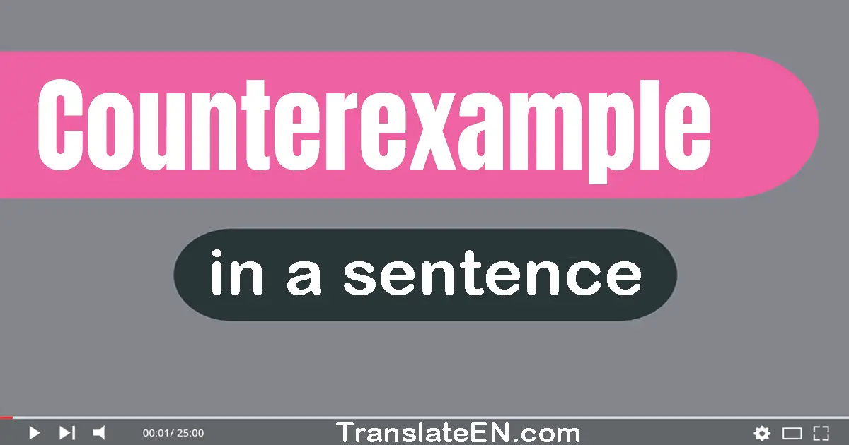 Use "counterexample" in a sentence | "counterexample" sentence examples