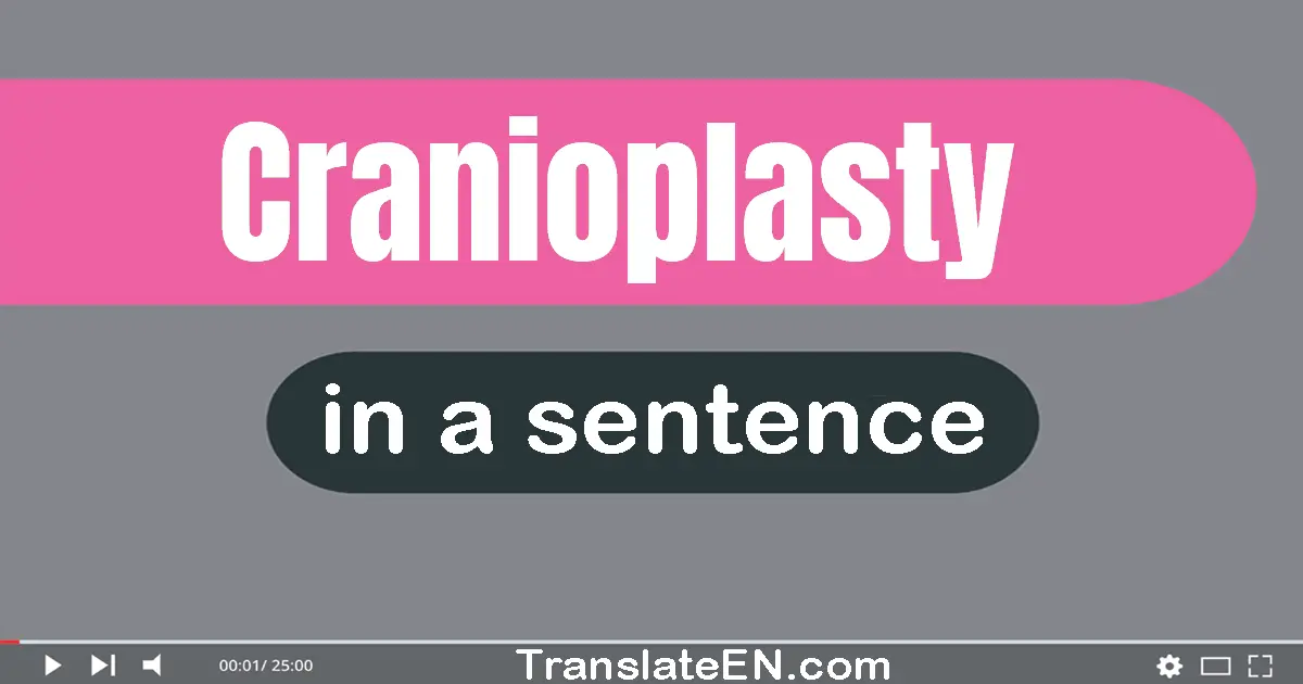 Use "cranioplasty" in a sentence | "cranioplasty" sentence examples