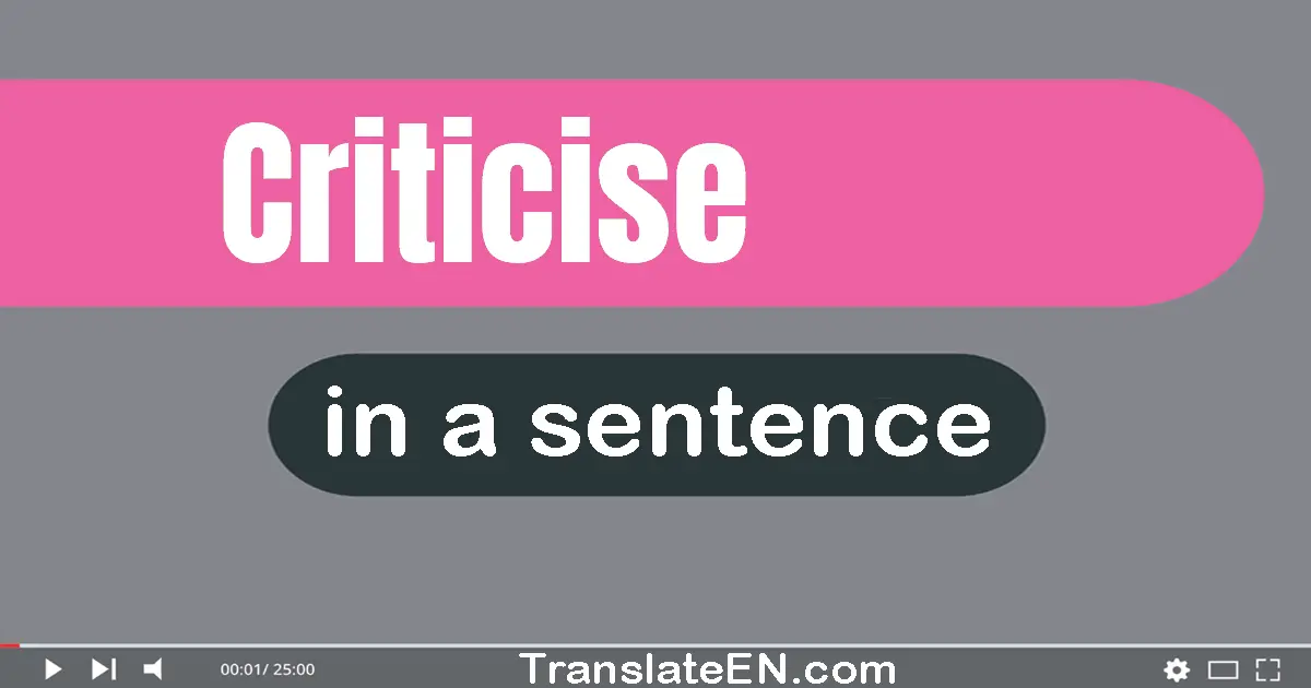 Criticise in a sentence