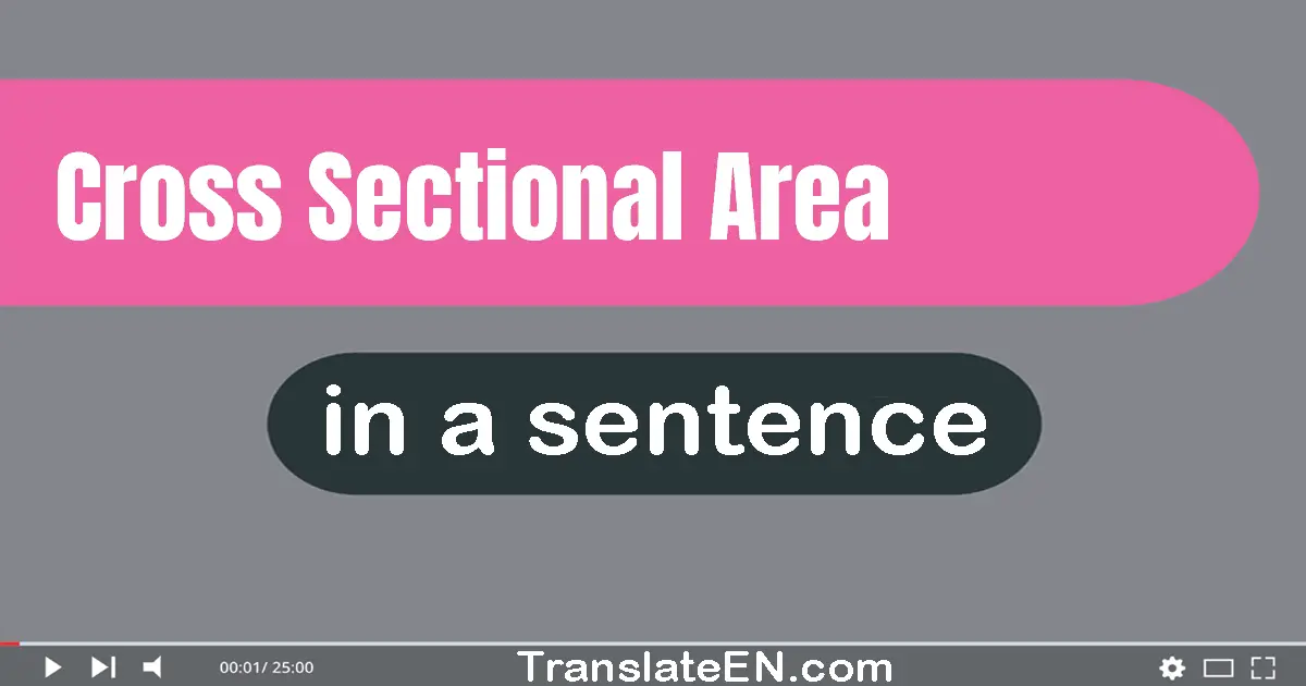 Use "cross-sectional area" in a sentence | "cross-sectional area" sentence examples