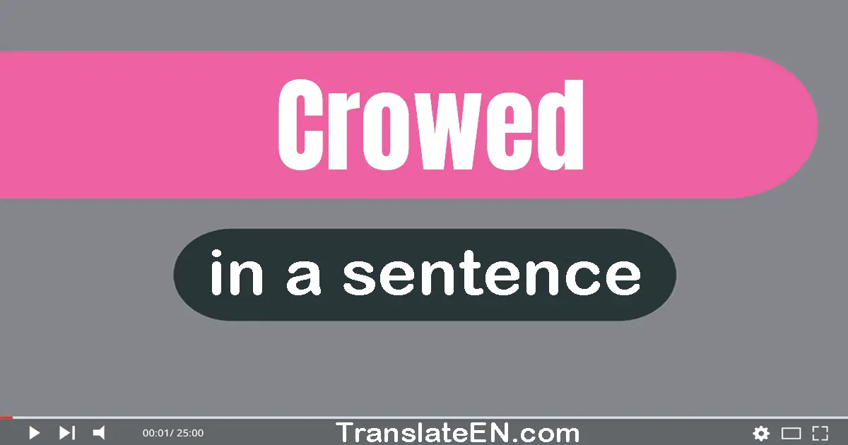 Crowed in a sentence