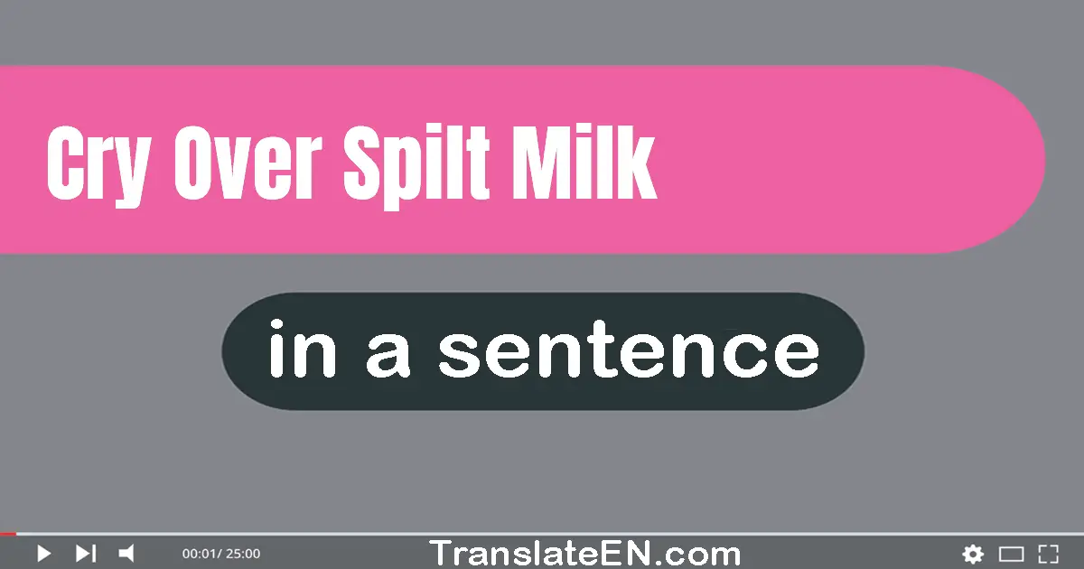 Cry Over Spilt Milk in a sentence