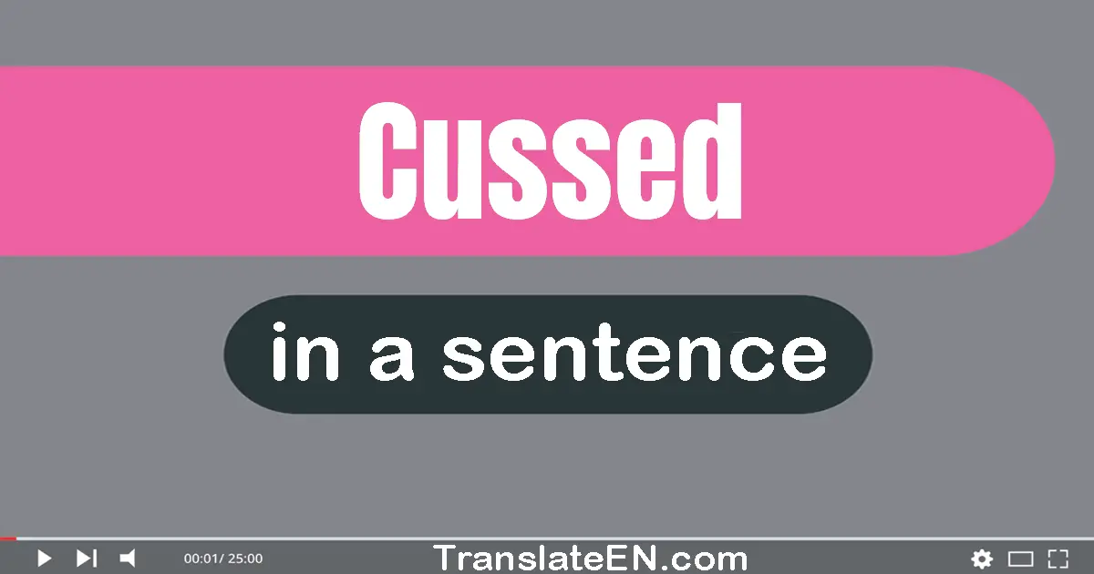 Use "cussed" in a sentence | "cussed" sentence examples