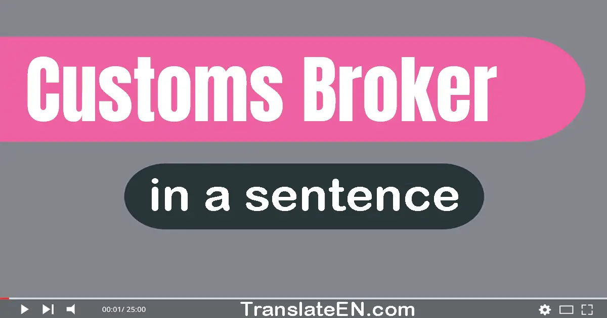 Use "customs broker" in a sentence | "customs broker" sentence examples