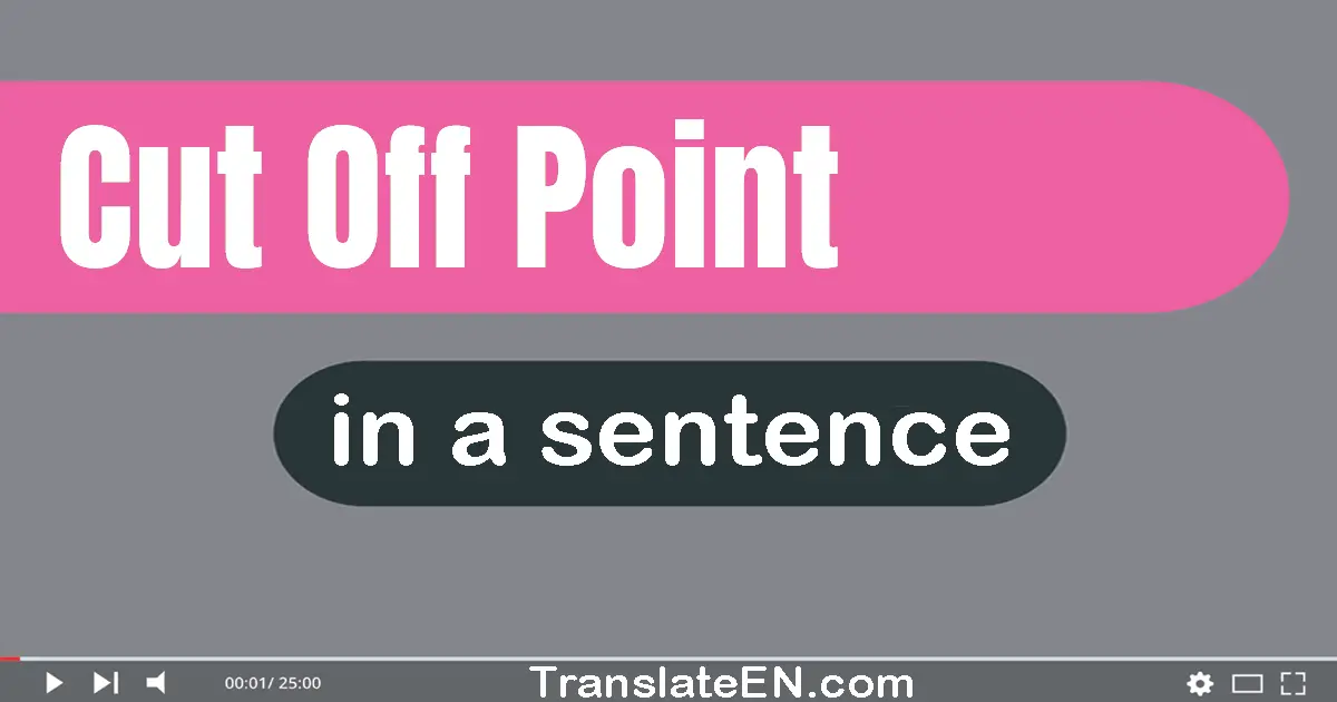 Use "cut-off point" in a sentence | "cut-off point" sentence examples