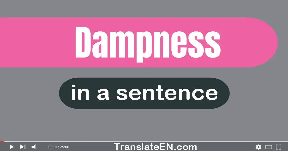 Dampness in a sentence