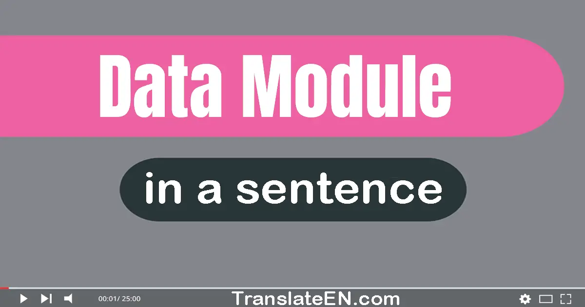 Use "data module" in a sentence | "data module" sentence examples