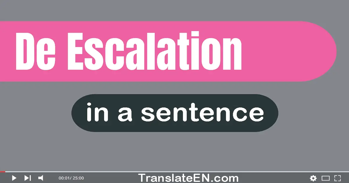 De-escalation in a sentence