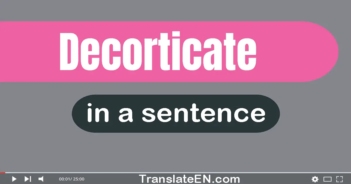 Decorticate in a sentence