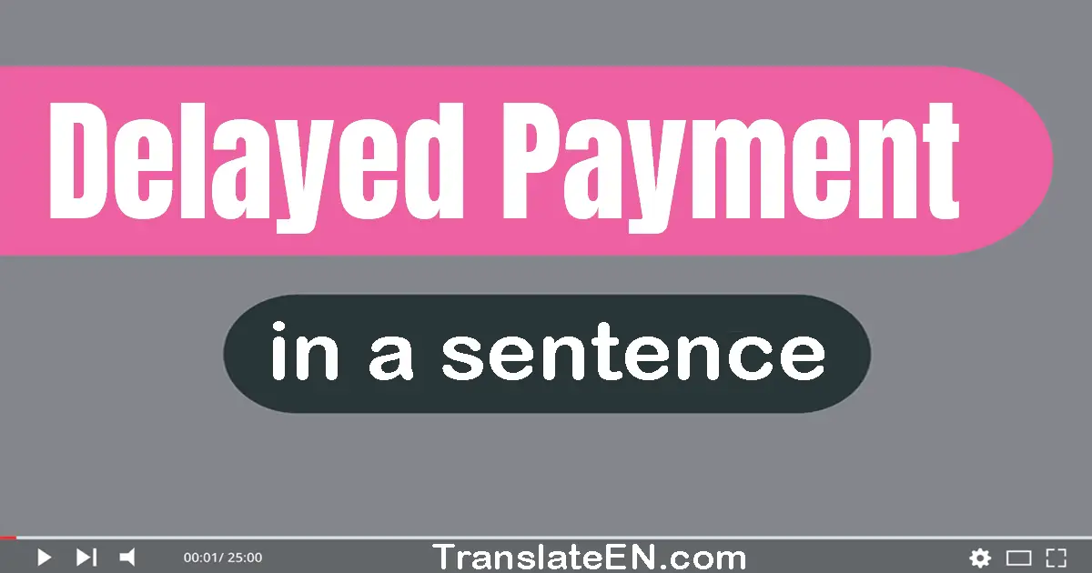 Use "delayed payment" in a sentence | "delayed payment" sentence examples