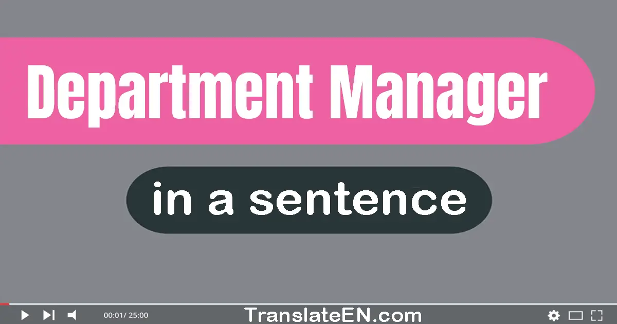 Department Manager in a sentence