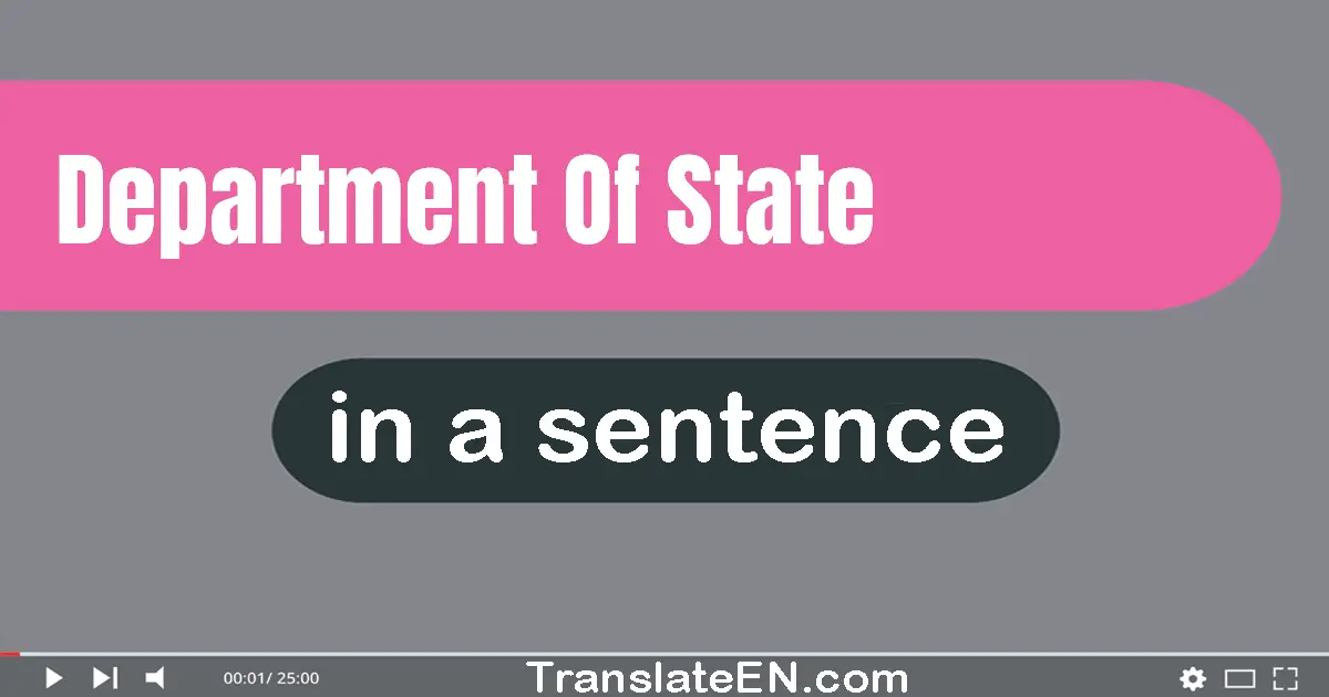 Department Of State in a sentence