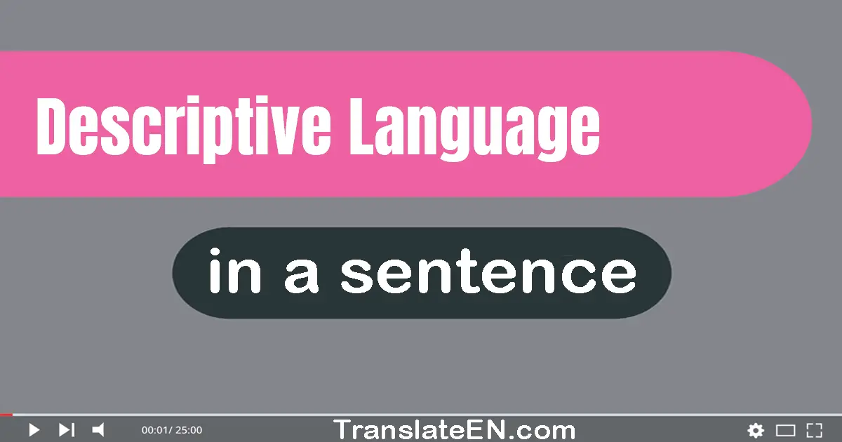 Use "descriptive language" in a sentence | "descriptive language" sentence examples