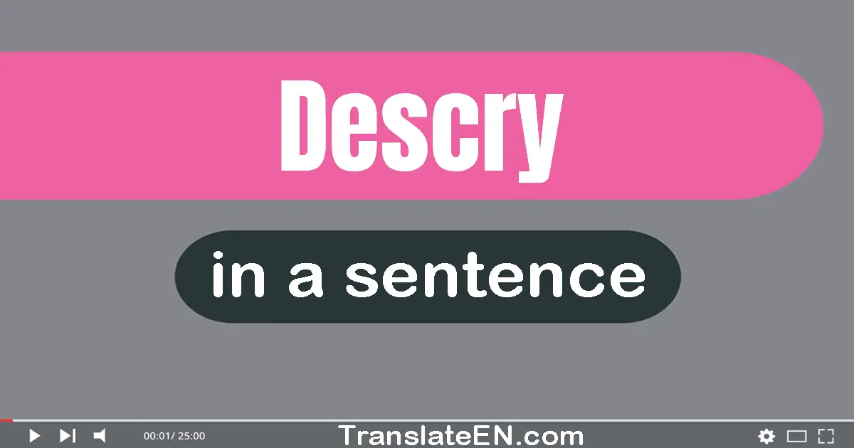 Use "descry" in a sentence | "descry" sentence examples