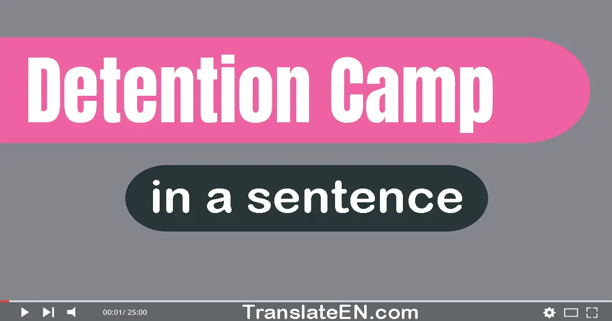 Use "detention camp" in a sentence | "detention camp" sentence examples