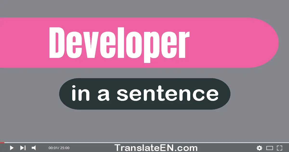 Developer in a sentence