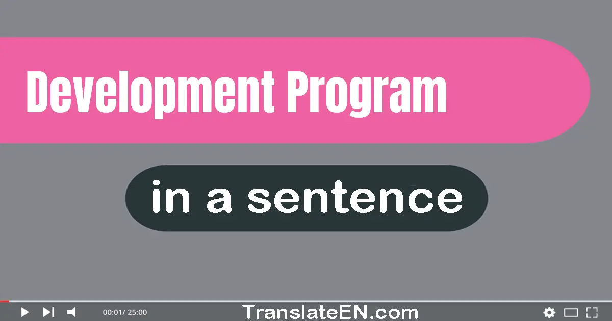 Development Program in a sentence