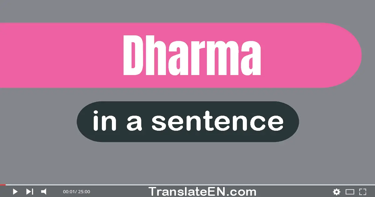 Dharma in a sentence