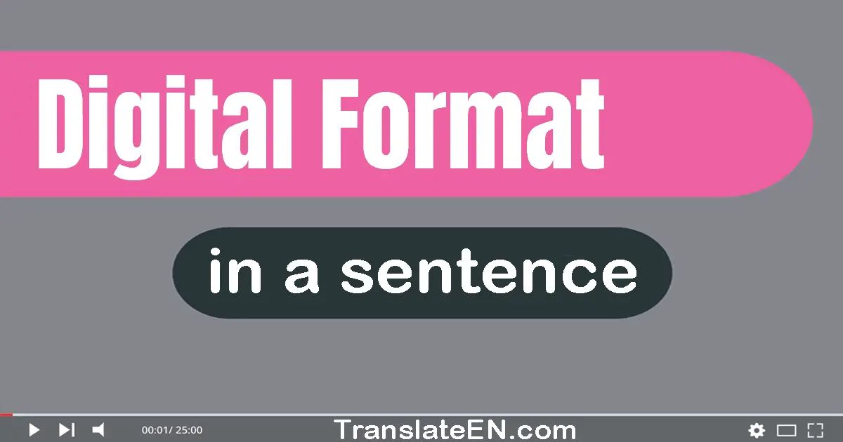 Digital Format in a sentence