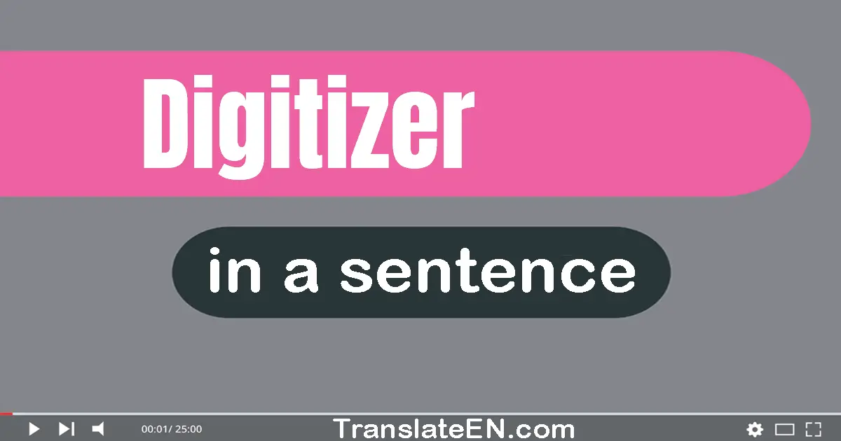 Use "digitizer" in a sentence | "digitizer" sentence examples