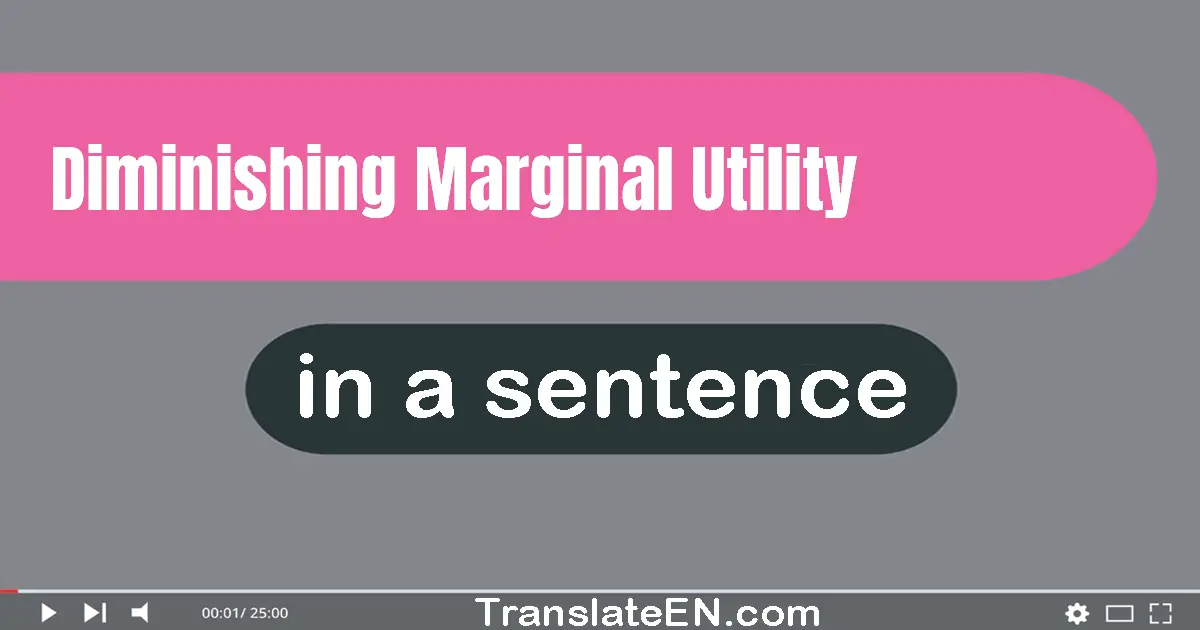 Diminishing Marginal Utility in a sentence