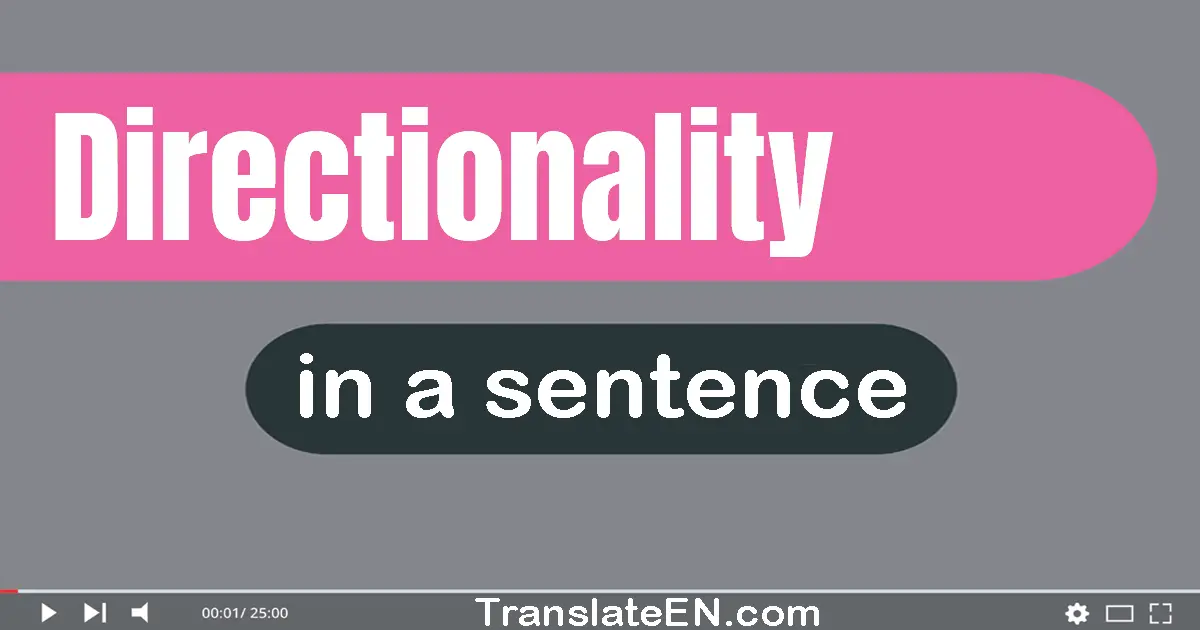 Directionality in a sentence