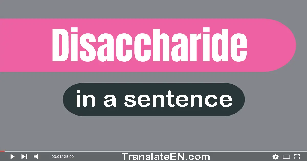 Disaccharide in a sentence