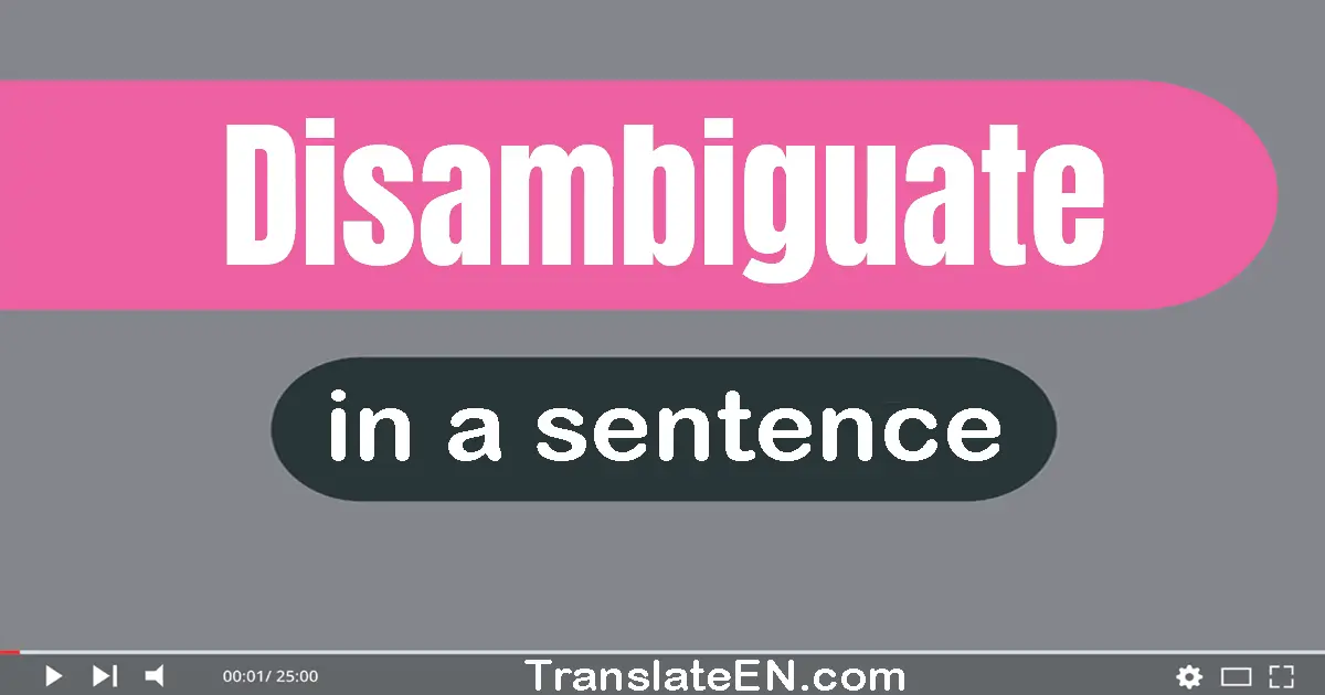 Disambiguate in a sentence