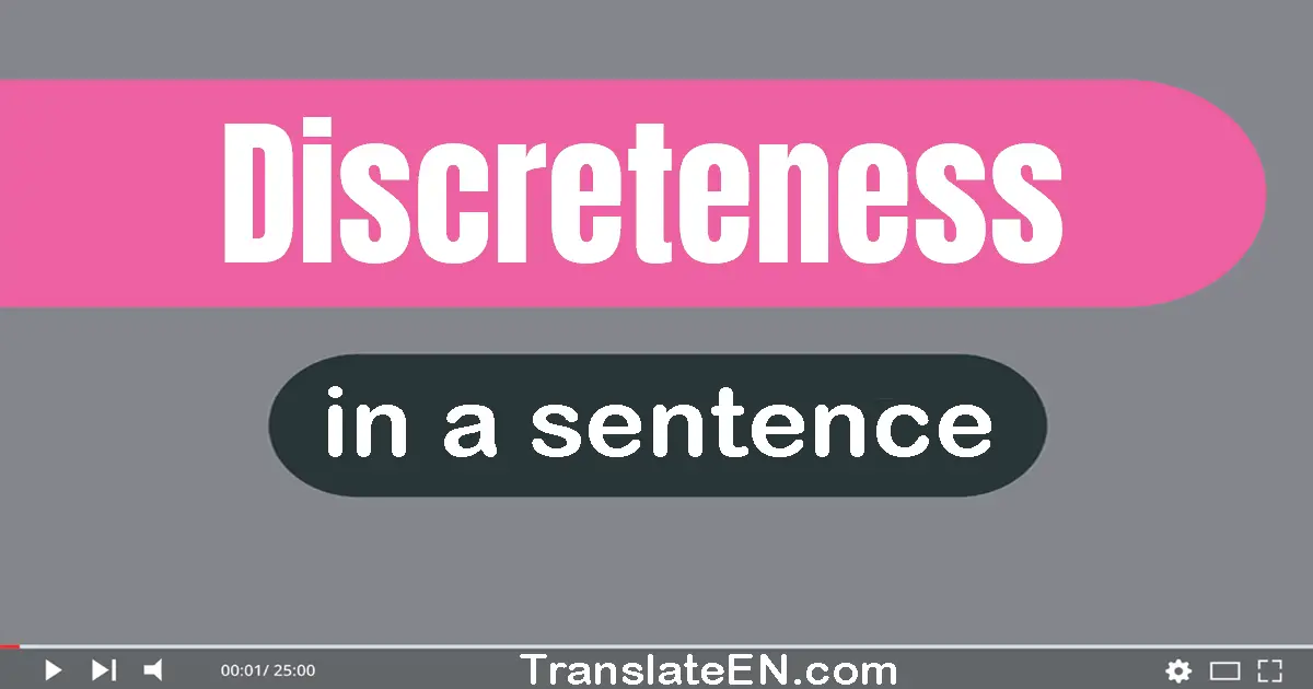 Discreteness in a sentence