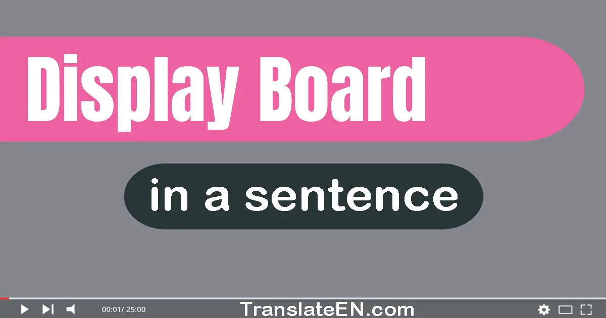 Display Board in a sentence