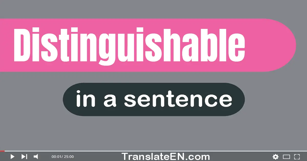 Distinguishable in a sentence