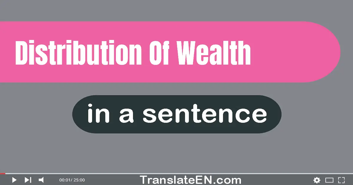 Distribution Of Wealth in a sentence