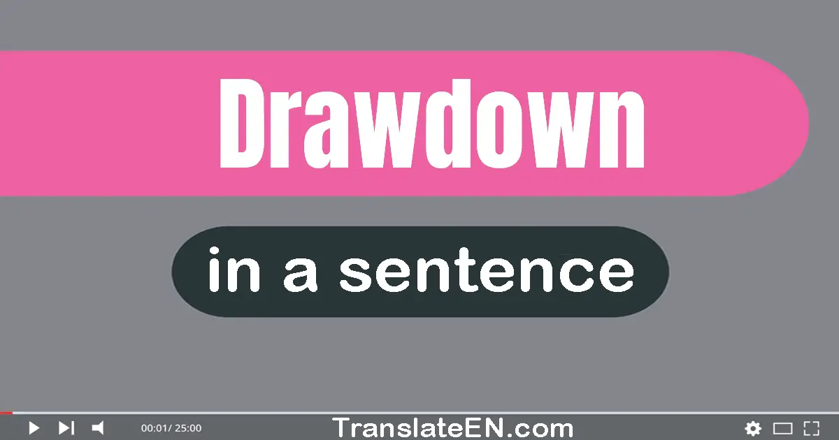 Drawdown in a sentence