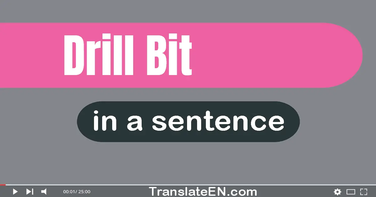 Drill Bit in a sentence