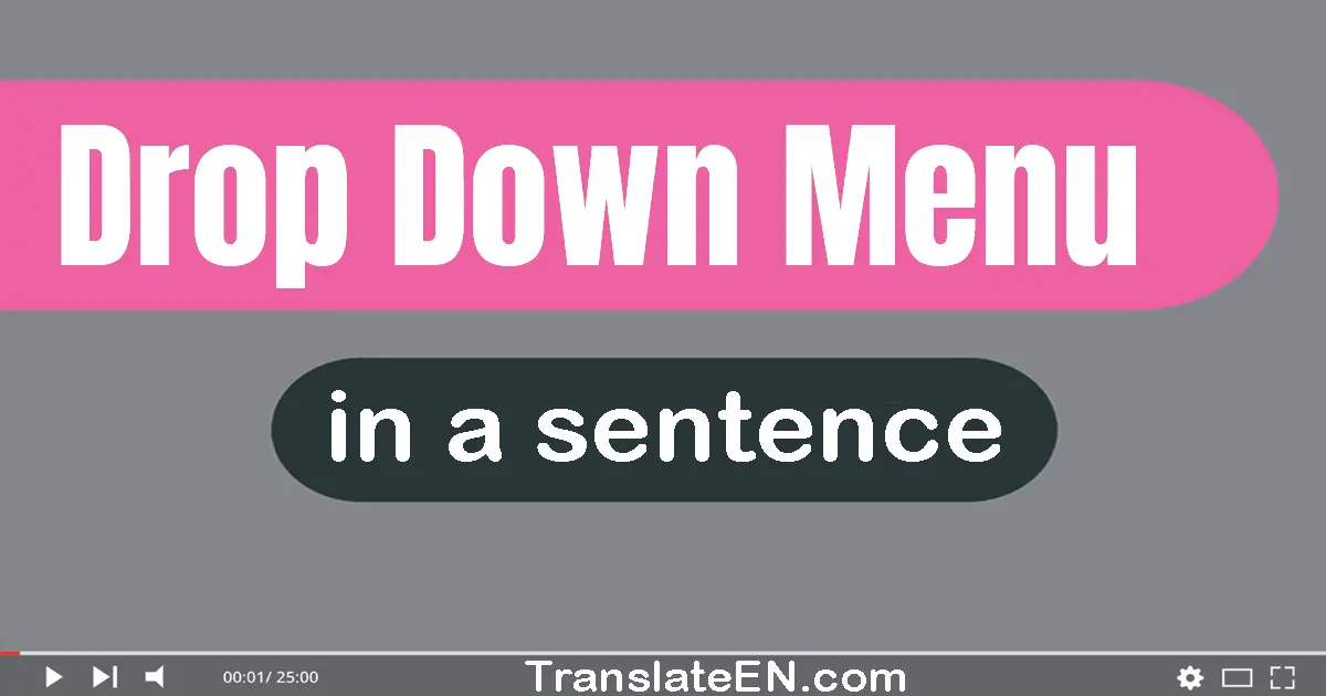 Use "drop-down menu" in a sentence | "drop-down menu" sentence examples