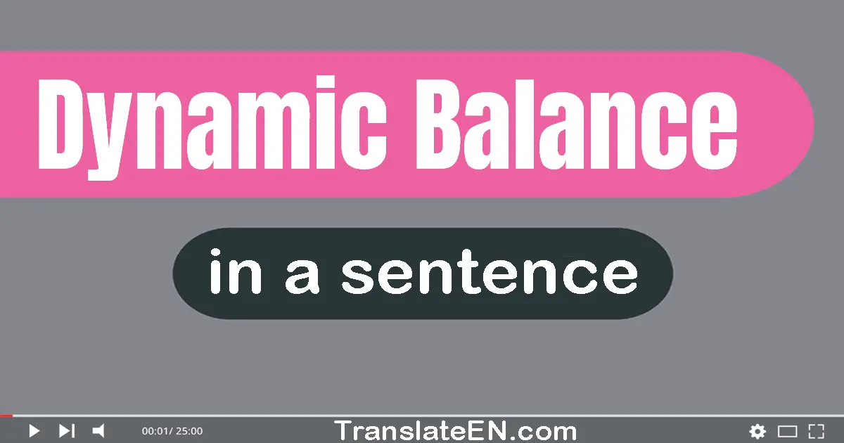 Use "dynamic balance" in a sentence | "dynamic balance" sentence examples
