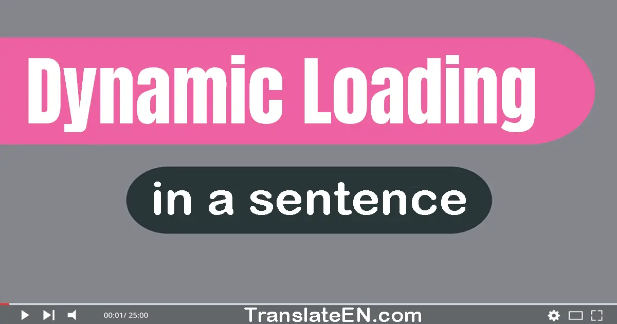 Use "dynamic loading" in a sentence | "dynamic loading" sentence examples