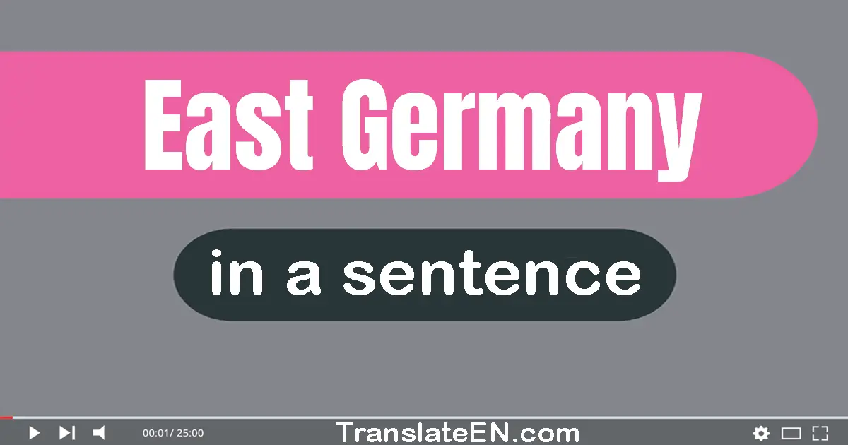 East Germany in a sentence