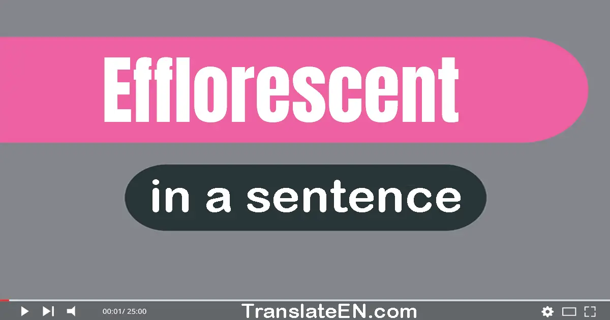 Use "efflorescent" in a sentence | "efflorescent" sentence examples