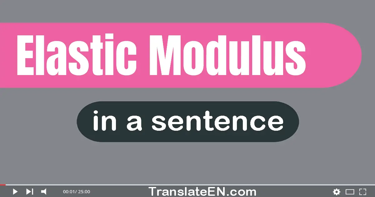 Elastic Modulus in a sentence