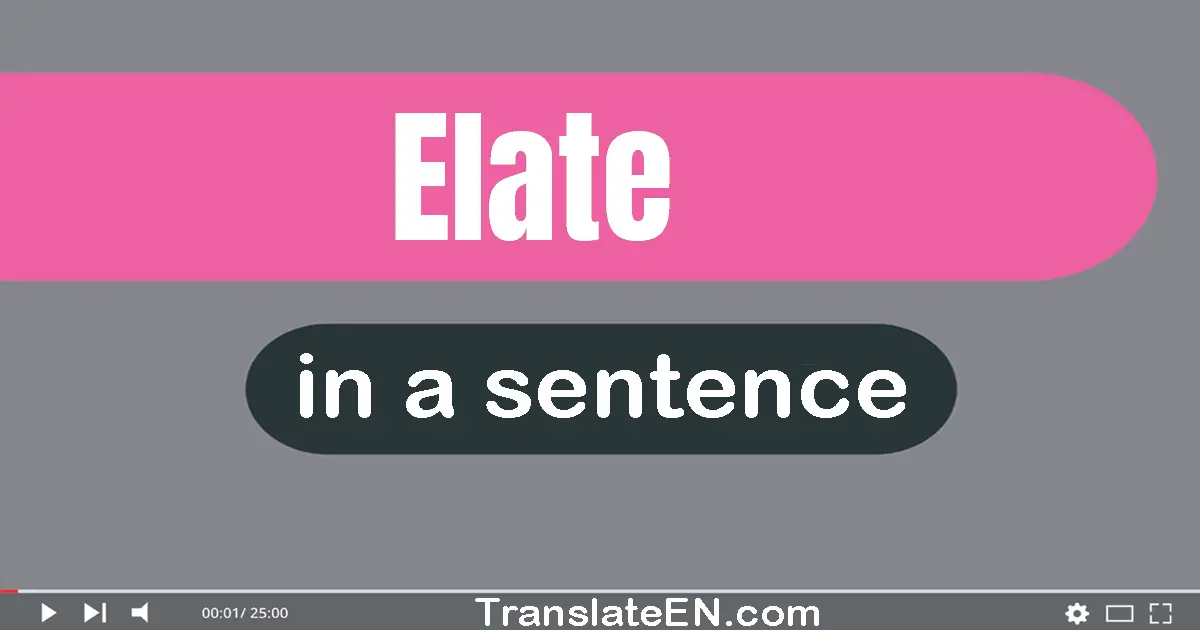 Use "elate" in a sentence | "elate" sentence examples