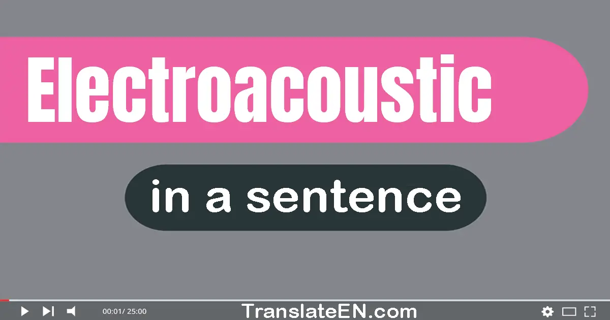 Use "electroacoustic" in a sentence | "electroacoustic" sentence examples